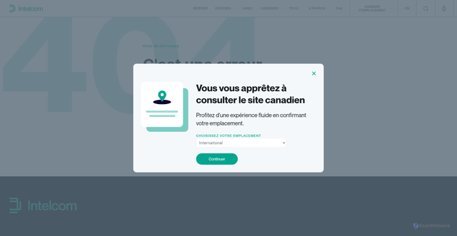 Security scan screenshot of https://intelcom.ca/fr/politique-de-confidentialite/