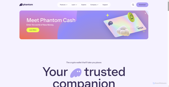Security scan screenshot of https://phantom.com/
