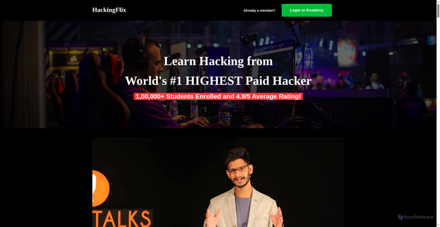 Security scan screenshot of https://hackingflix.com/