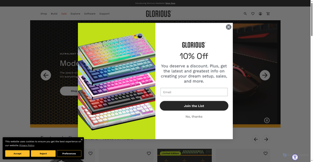 Security scan screenshot of https://www.gloriousgaming.com