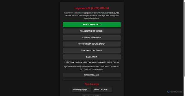 Security scan screenshot of https://d21.team/