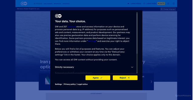 Security scan screenshot of https://www.dw.com/