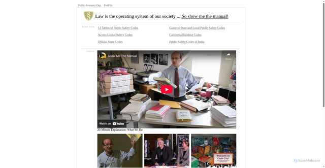 Security scan screenshot of https://law.resource.org