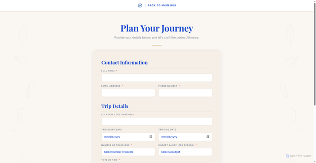 Security scan screenshot of https://royalblue-ventures.com/describe-trip.html