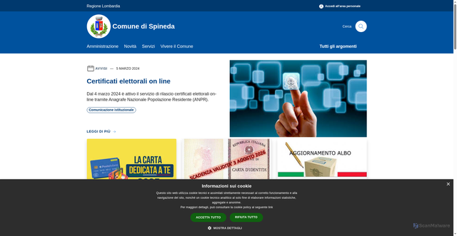 Security scan screenshot of https://www.comune.spineda.cr.it/it