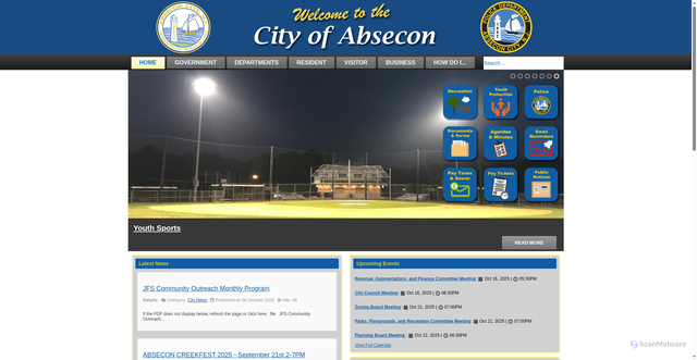 Security scan screenshot of https://www.abseconnj.gov/