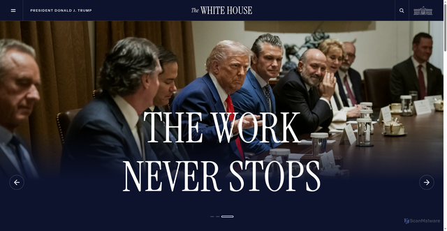 Security scan screenshot of https://www.whitehouse.gov/