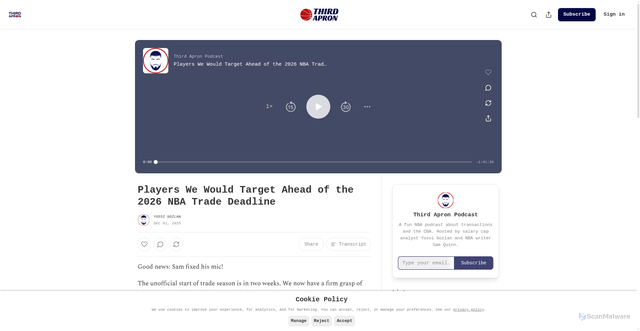 Security scan screenshot of https://www.thirdapron.com/p/players-we-would-target-ahead-of
