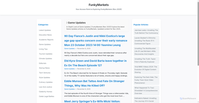Security scan screenshot of https://showtime-gsl16g.pages.dev/category/game-updates/index.html