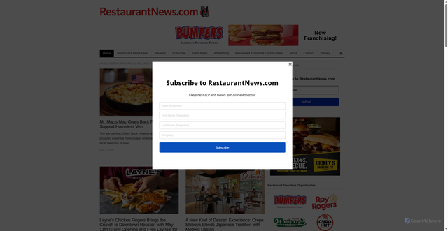 Security scan screenshot of https://www.restaurantnews.com