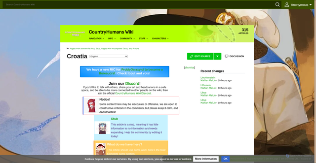 Security scan screenshot of https://countryhumans.miraheze.org/wiki/Croatia