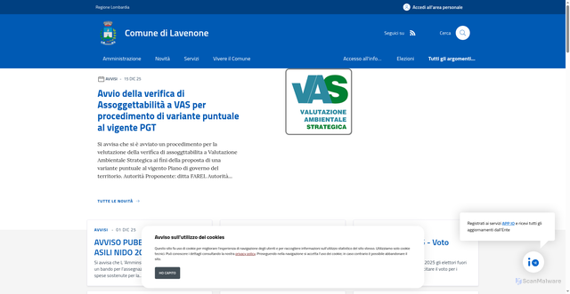 Security scan screenshot of https://www.comune.lavenone.bs.it/