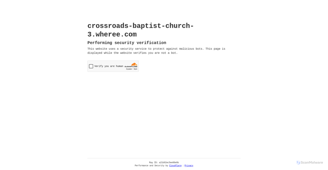 Security scan screenshot of https://crossroads-baptist-church-3.wheree.com/