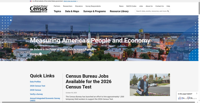 Security scan screenshot of https://www.census.gov/