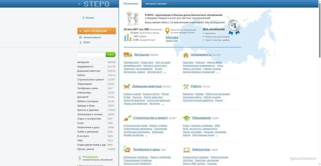 Security scan screenshot of https://stepo.ru