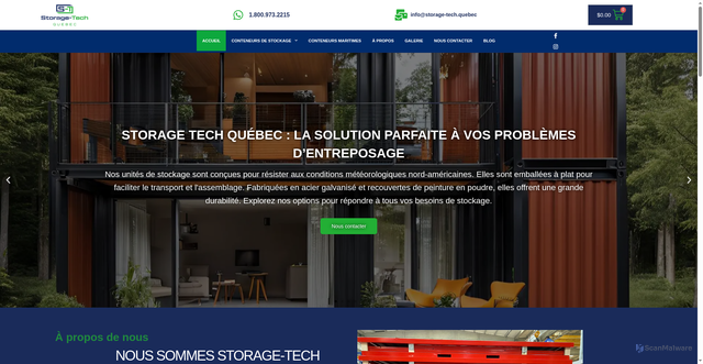 Security scan screenshot of https://storage-tech.quebec