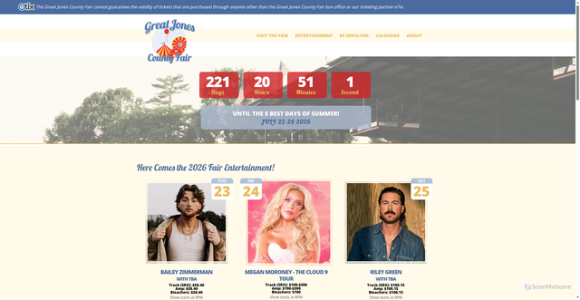 Security scan screenshot of https://www.greatjonescountyfair.com/