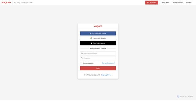 Security scan screenshot of https://mysite.vagaro.com