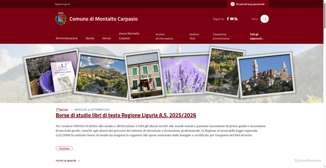 Security scan screenshot of https://www.comune.montaltocarpasio.im.it/