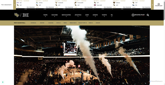 Security scan screenshot of https://ucfknights.com/news/2025/10/14/mens-basketball-tip-times-and-tv-designations-set-for-2025-26-season