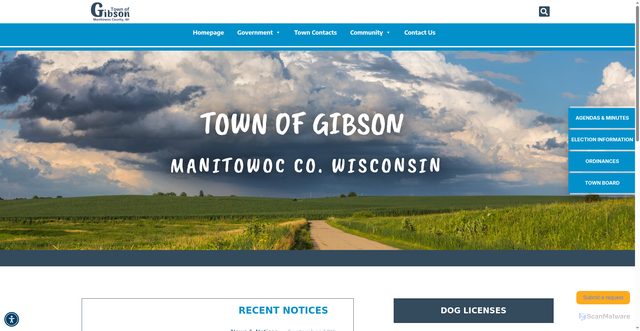 Security scan screenshot of https://townofgibsonwi.gov/