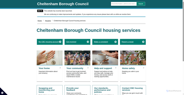 Security scan screenshot of https://cheltenham.gov.uk/cbc-housing-services