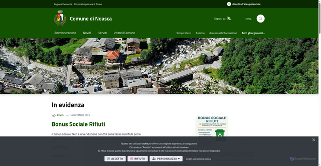 Security scan screenshot of https://www.comune.noasca.to.it/it-it/home