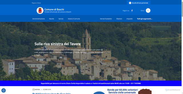 Security scan screenshot of https://comune.baschi.tr.it/