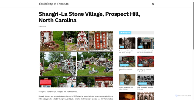 Security scan screenshot of https://thisbelongsinamuseum.com/shangri-la-stone-village-prospect-hill-north-carolina/