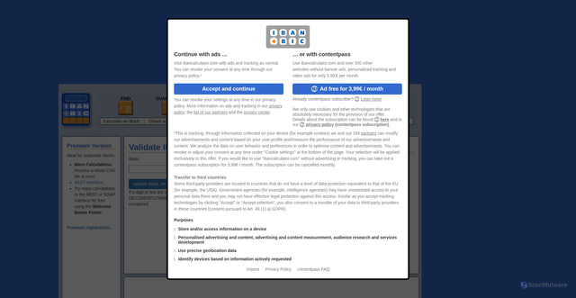 Security scan screenshot of https://ibancalculator.com