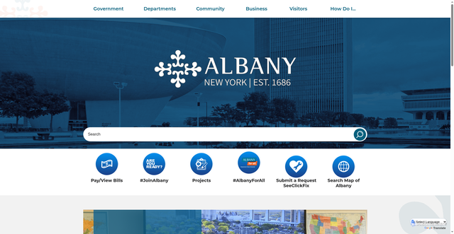 Security scan screenshot of https://albanyny.gov/