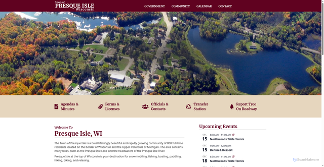 Security scan screenshot of https://presqueislewi.gov/