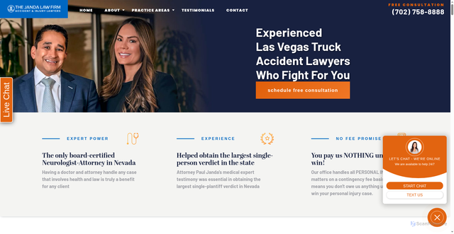 Security scan screenshot of https://lasvegasaccidentlawyer.law/las-vegas-truck-accident-lawyer/