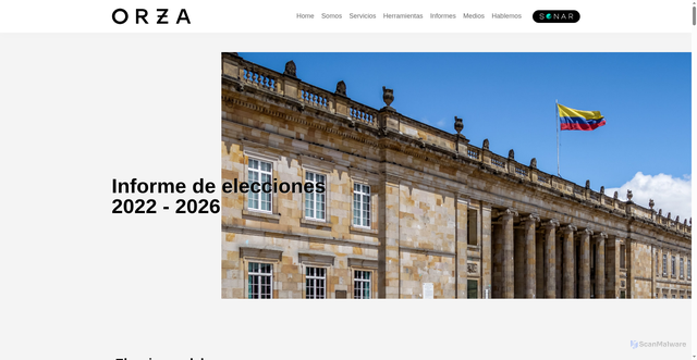 Security scan screenshot of https://orza.com.co/informe-elecciones-2022-2026/