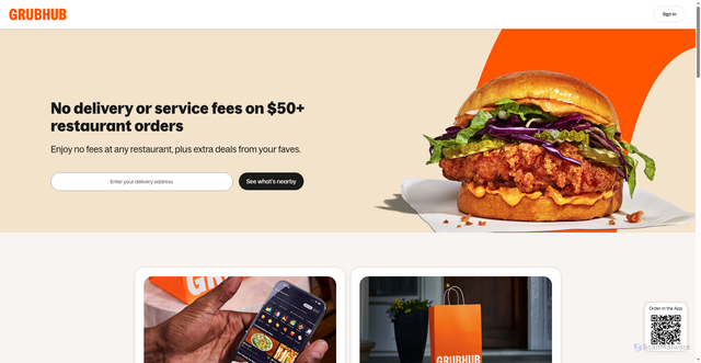 Security scan screenshot of https://www.grubhub.com