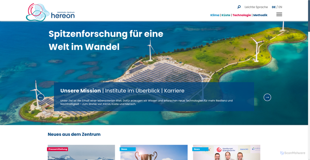 Security scan screenshot of https://www.hereon.de/
