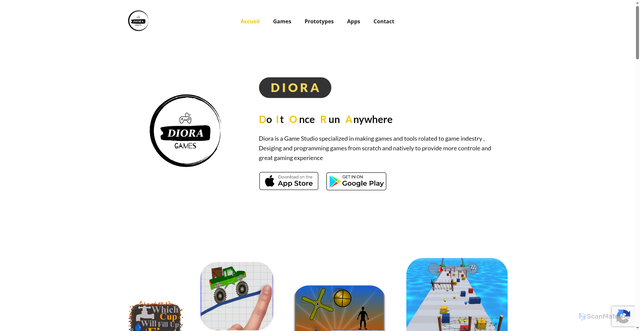 Security scan screenshot of https://dioragames.web.app/