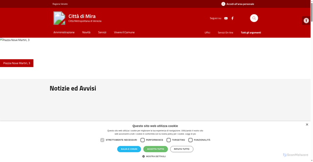 Security scan screenshot of https://www.comune.mira.ve.it/