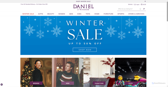 Security scan screenshot of https://www.danielstores.co.uk