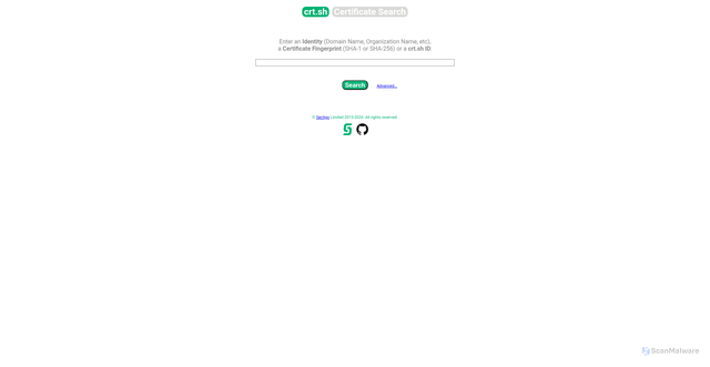 Security scan screenshot of https://crt.sh