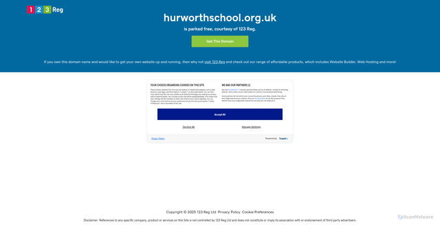 Security scan screenshot of http://www.hurworthschool.org.uk/