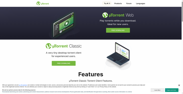 Security scan screenshot of https://update.utorrent.com
