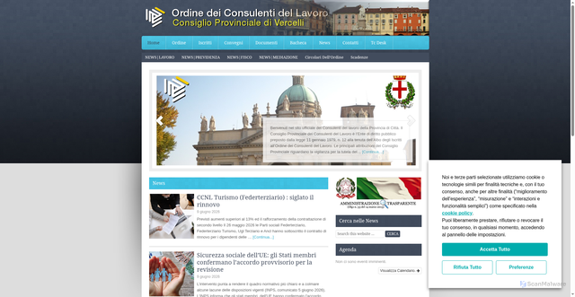Security scan screenshot of http://www.consulentidellavoro.vc.it/