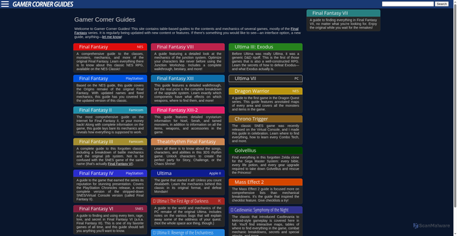 Security scan screenshot of https://guides.gamercorner.net