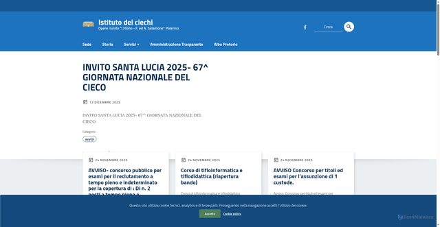 Security scan screenshot of https://www.istitutociechipalermo.it/