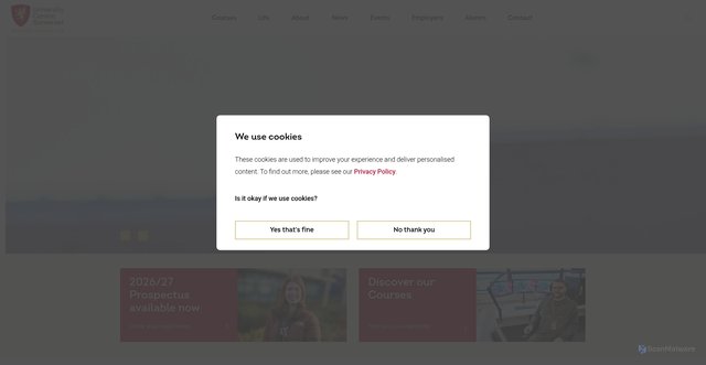 Security scan screenshot of https://www.somerset.ac.uk/