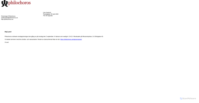 Security scan screenshot of dans.se