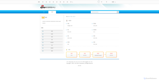 Security scan screenshot of http://mail.sina.com.cn/help2/rwmail.html