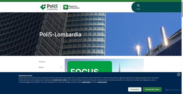 Security scan screenshot of https://www.polis.lombardia.it