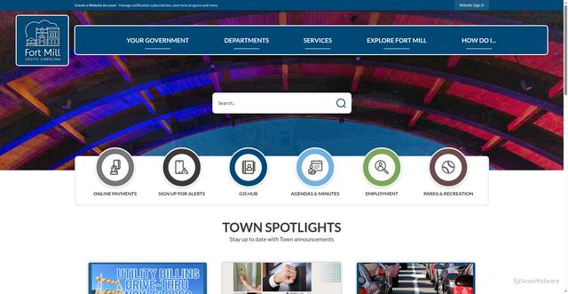 Security scan screenshot of https://fortmillsc.gov/